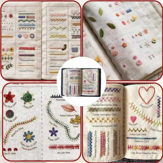 OYSMY Embroidery Stitch Book Kit,2026 New Embroidery Kit with 86 PCS Sewing Kit,Includes Illustrated Guide to 106 Universal Embroidery Stitches for Beginners and Craft Lovers(2 Set)