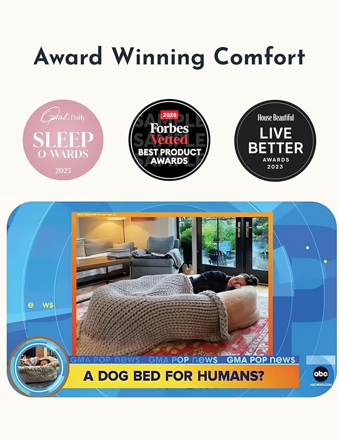 Plufl, The Original Human Dog Bed for Adults, Kids, and Pets. As Seen on Shark Tank. Comfy Plush Large Bean Bag with Memory Foam, Machine Washable, and Durable. Perfect nap and Floor Bed - Black