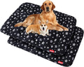 Moonsea Dog Crate Mat (42" X 28") 2 Pack, Soft Bed, Personalized Pad, Anti-Slip Bottom, Machine Washable Kennel Pad, Black