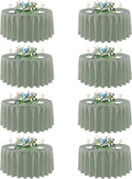 sancua Round Tablecloth 90 Inch Diameter, 8 Pack - Circle Polyester Fabric Table Cloth for Wedding Party Reception Banquet Birthday, Washable Formal Table Cover (Fit 30-72 Inch Tables), Sage Green