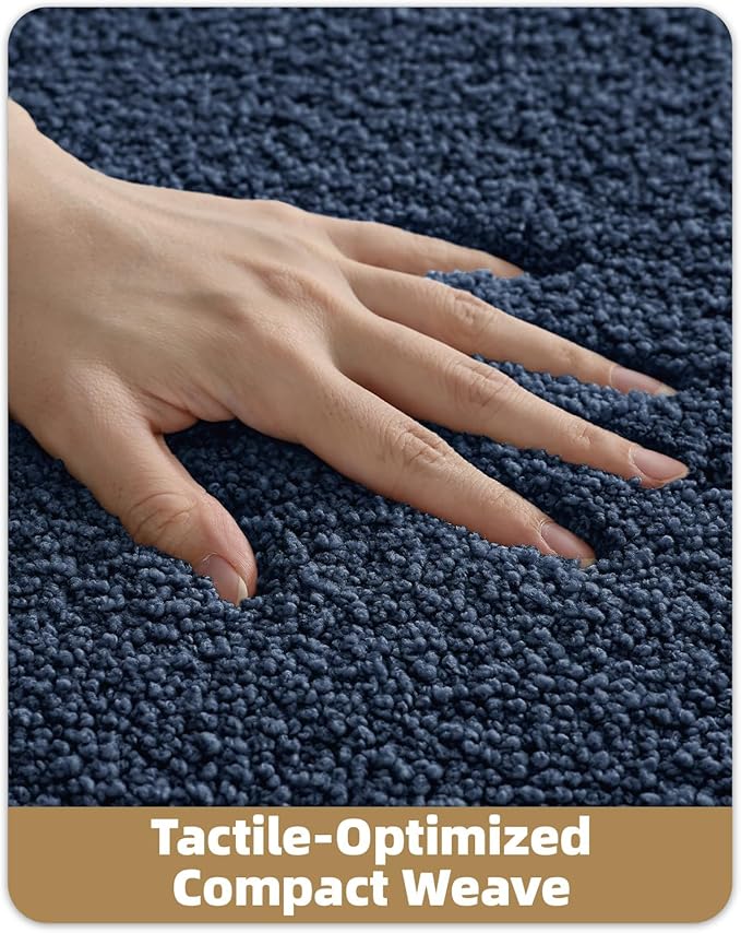 Color&Geometry Blue Bathroom Rugs, Non Slip, Absorbent, Soft, Washable, Thick Bath Mat, 19"x31" Small Bath Rug Bath Mats for Bathroom Floor, Shower, Sink, Vanity