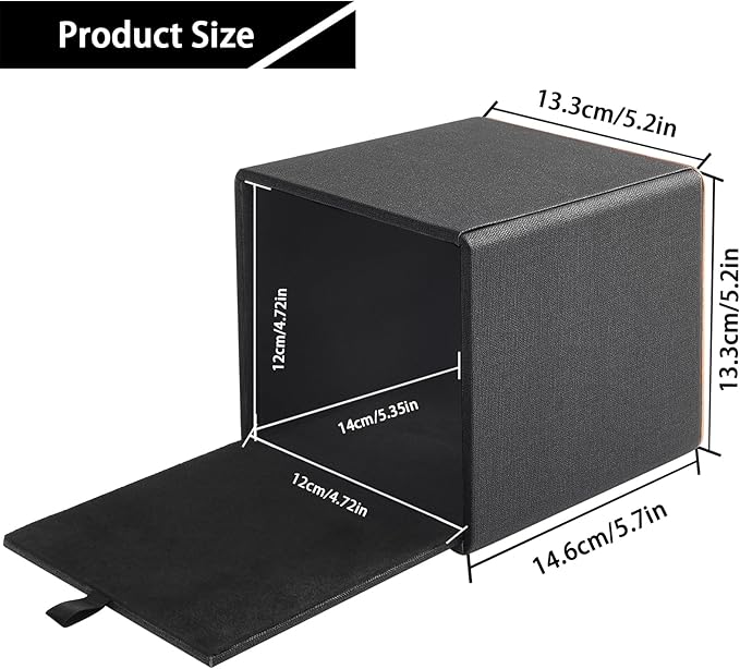 XNONE Tissue Box Cover Square Tissue Box Holder PU Leather Facial Organizer with Magnetic Bottom,Decorative Napkin Caddy for Vanity Dresser Night Stand Table Countertop Home Office Car,Black