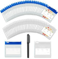 36 Packs Color Pill Pouch Bags 12mil 3 x 2.75 Inch bpa-Free, Frosted Clear EVA Materials, Heavy-Duty Thick Plastic Bags for Travel Medicine Organizer, Jewelry, Small Craft Pieces-Clear+Blue
