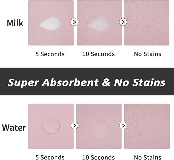 HotLive Dog Food Mat - Absorbent Cat Mat for Food and Water, No Stains Pet Feeding Bowl Mat, Easy to Clean Pet Placemats, Quick Dry Dog Water Dispenser Mat for Messy Drinkers | Paw Pink 18"x34"