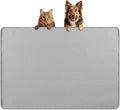 Bartuke Dog Food Mat, Extra Large 34" x 22" Silicone Pet Feeding Mat with Raised Edge Pet Placemat for Small, Medium, and Large Pets Non-Slip, Easy to Clean (Light Grey)