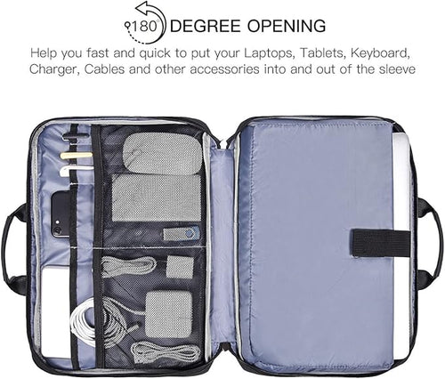 14 15 Inch Waterproof Laptop Sleeve Men Women TSA Briefcase for MacBook Pro 14 M5/M4/M3/M2/M1, Macbook Air 15 M4/M3, Dell Inspiron 14/XPS 15, Lenovo Acer HP ASUS Chromebook 14 Carring Case, Black