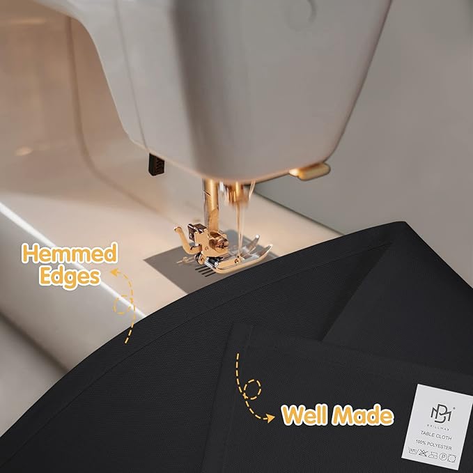 BRILLMAX 6 Pack Black Tablecloths 70 x 120 Inch for 6ft or 8ft Rectangle Tables - Rectangular Bulk Linen Polyester Fabric Washable Cloth Cover for Wedding Reception Banquet Birthday Party