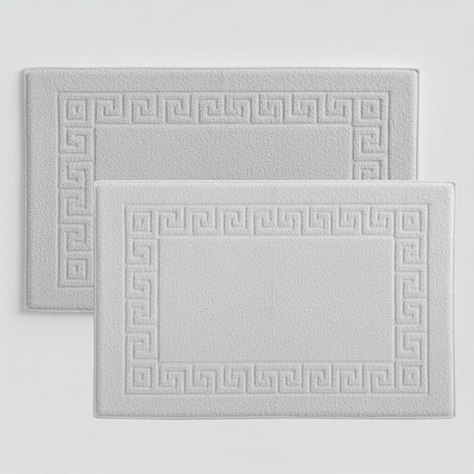 Peace Sleep Bedding Luxury Cotton Bath Mats Set of 2 – 20x32 Inches – 100% Ring-Spun Cotton, 650 GSM – Soft, Absorbent & Quick-Dry – Spa & Hotel Quality – Machine Washable – Light Grey