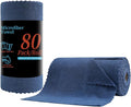 Tigona 80 Pack Microfiber Cleaning Cloth Roll,Lint Free Rags & Tear Away Reusable Towels Washable Scratch,Ultra Absorbent Dish Rags(12" x 12") for Car Kitchen Home Garage-Navy Blue