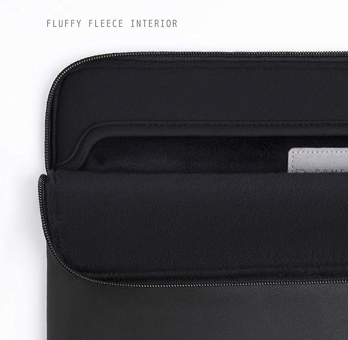 Comfyable Slim Laptop Sleeve Compatible with 13 Inch MacBook Air 13 in M4 M3 M2 M1, 13" MacBook Pro, PU Leather Bag Water-Resistant Cover Case, Black