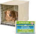 Pet Dreams 3-Piece Set Includes Dog Crate Cover, Dog Mat & Bumper Pad- Washable Kennel Bedding fits iCrate Cages 24, 30, 36, 42 Inch (Khaki, X Large, 42")