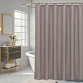 AooHome Extra Long Shower Curtain 72x78 Inch, Fabric Shower Curtain Liner for Hotel with Hooks, Weigthed Hem, Water Repellent, Chocolate