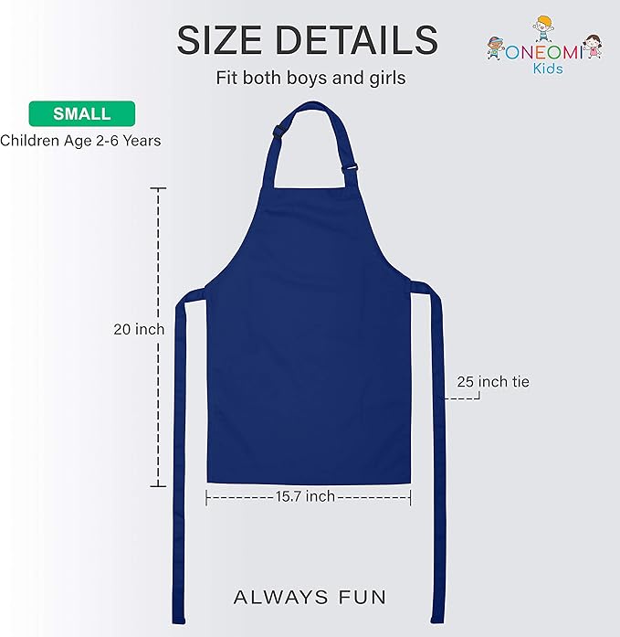 Kids Apron, Small, 100% Cotton With An Adjustable Strap to fit All Ages