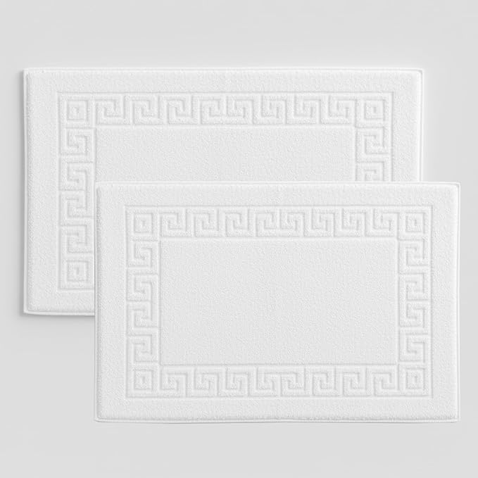 Peace Sleep Bedding Luxury Cotton Bath Mats Set of 2 – 20x32 Inches – 100% Ring-Spun Cotton, 650 GSM – Soft, Absorbent & Quick-Dry – Spa & Hotel Quality – Machine Washable – White