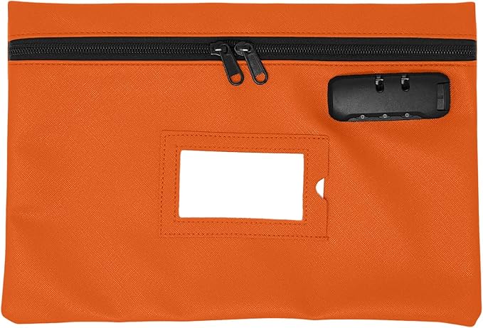 GIDABRAND Medicine Bag with Lock | 12x8 Inch Med Bag | Medication Bag for Traveling | Small Medication Travel Bag | Kids Medicine Bag | Pills Locking Zipper Pouch Storage Case Organizer (Orange)