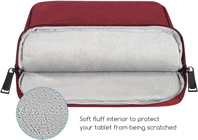 9.7-11" Tablet Sleeve Bag for 2023 11" Amazon Fire Max 11 & 10.1" Fire HD 10 Plus & Fire HD 10 Kids Pro, 11" iPad 11th/Air M3 M2 & Pro M5 M4 4 3 2 & Samsung Galaxy Tab S9 S9 FE S8 S7 A8 Case(Wine Red)