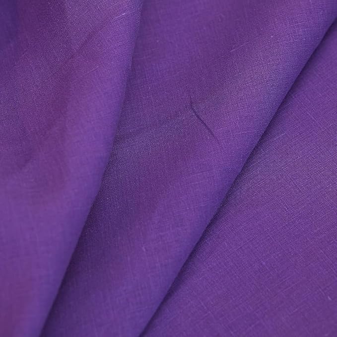 Japan Nature 100% Linen Fabric for Clothing, Home Decor, Pillow, Sofa, 55" Width, Craft by The Yard (Purple, 5 Yard)