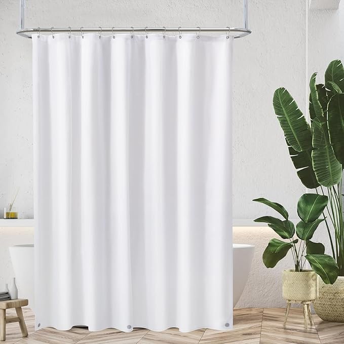 ROLIZOE Waterproof Fabric Shower Curtain Liner with 3 Magnets – Standard 72" x 78" – Soft, Durable & Machine Washable, Hotel-Grade Quality, Ultimate Water Protection