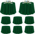 sancua 120 Inch Round Tablecloth, 8 Pack Hunter Green - Circle Polyester Fabric Table Cloth for Chiristmas Party Reception Banquet Birthday, Washable Formal Table Cover (Fit 48-96 Inch Tables)