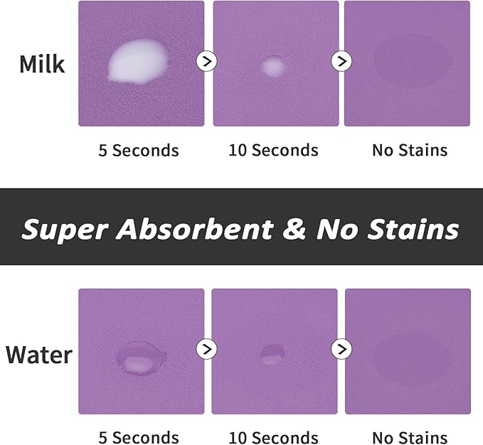 HotLive Dog Food Mat - Absorbent Cat Mat for Food and Water, No Stains Pet Feeding Bowl Mat, Easy to Clean Pet Placemats, Quick Dry Dog Water Dispenser Mat for Messy Drinkers | Purple 24"x36"