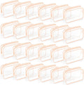 TISRATOK 24 PCS Clear Toiletry Bag for Women Men, Transparent Cosmetic Bag for Travel Makeup Organizer TSA Approved Pouch - Orange-pink,Medium