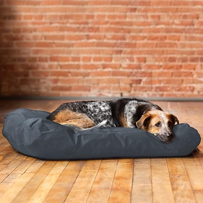 ANANMEI Dog Bed Covers Replacement Washable, 30L X 20W X 3H inch Washable Removable Orthopedic, Cooling Gel and Memory Foam pet Bed Protector Cover. Cover only (Gray)