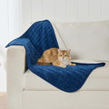Yaning Waterproof Blanket for Bed Couch Sofa Car, Soft Leakproof Dog Blanket with 3D Bubble Pattern, Reversible Water Proof Pet Blankets for Dogs Cats Puppies (30"x40", Navy Blue)