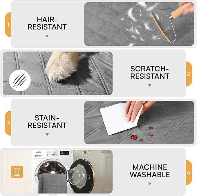 Luciphia 100% Waterproof Couch Cover Blanket for Dogs Anti-Slip Pet Couch Protector Sofa Mat Puppy Cat with Non-Slip Bottom, Light Grey, 40x50 Inch