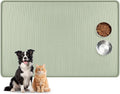 Lorvain Dog Food Mat, 45" x 30" Silicone Pet Feeding Mat with Raised Edges, Extra Large Pet Placemat for Dog Cat Food and Water Bowl Non-Slip, Easy to Clean, Waterproof & Floor Protection, Green