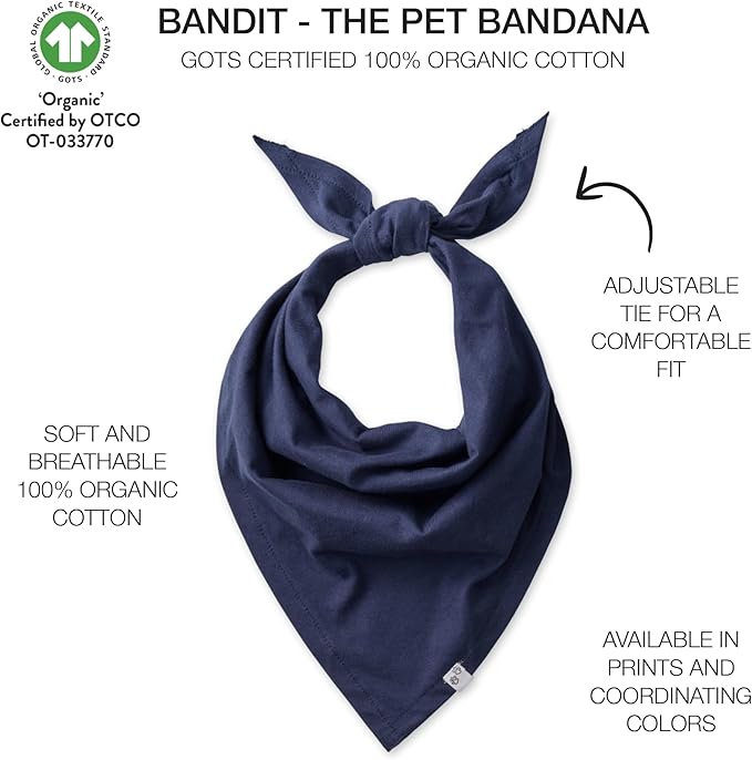 Pet Passion Bandit - The PET Bandana 100% Organic Cotton Pet Bandanas Clothes for Small, Medium, Large Dogs, 2-Pack Black Watch Plaid, X-Small/Small
