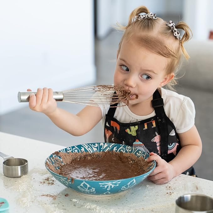Kids Aprons for Girls and Boys, Toddler Apron with Pocket for Painting, Cooking, Baking, Gardening and Crafts
