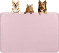 Bartuke Dog Food Mat, Extra Large 40" x 28" Silicone Pet Feeding Mat with Raised Edge Pet Placemat for Small, Medium, and Large Pets Non-Slip, Easy to Clean (Pink)