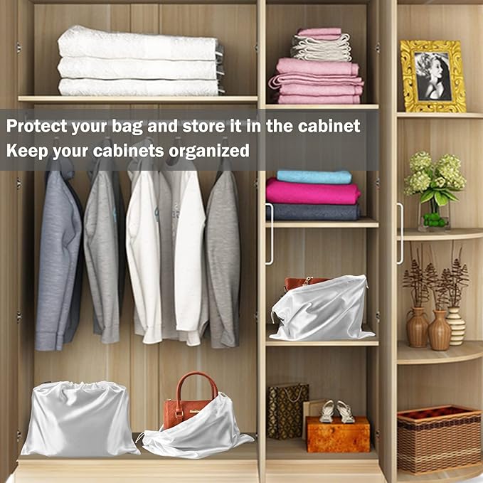 GONGKANGYUAN 30 Pack Dust Bags for Handbags Travel Storage Pouch, Silk Handbag Dust Cover Bags for Purses Pocketbooks Shoes Boots