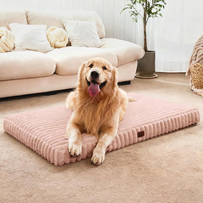 Cozila Dog Beds for Extra Large Sized Dog, Orthopedic Pet Bed with Waterproof Lining, Soft Short Plush Surface & Egg Crate Foam, Machine Washable Pet Mat with Removable Cover & Anti Slip Bottom