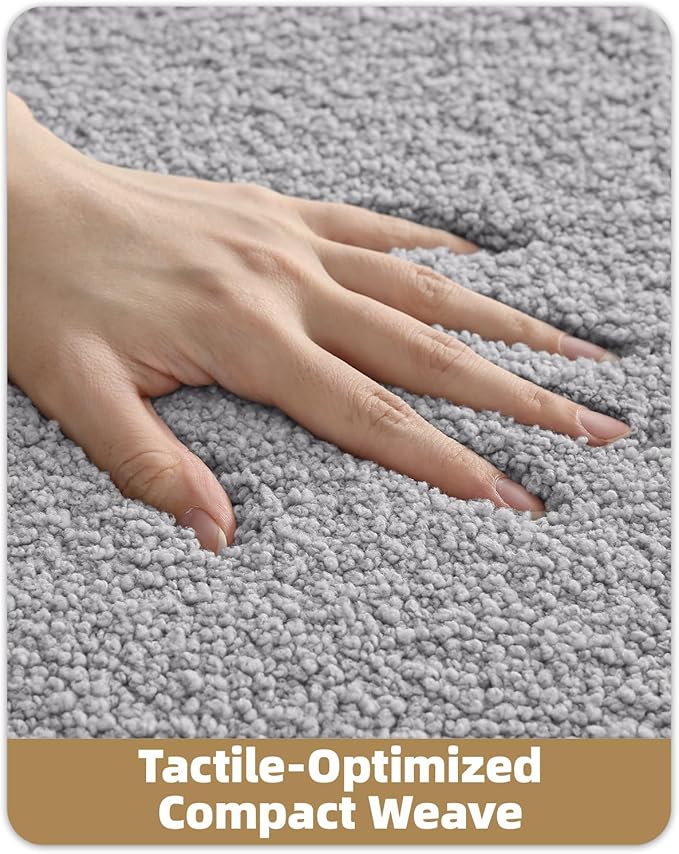 Color&Geometry Grey Bathroom Rugs, Non Slip, Absorbent, Soft, Washable, Thick Bath Mat, 15"x23" Small Bath Rug Bath Mats for Bathroom Floor, Shower, Sink, Vanity