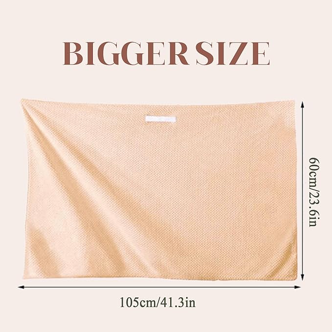 SURPRISE PIE Women Microfiber Hair Towel Wrap with Elastic Strap,Super Absorbent Anti Frizz Drying Turban for Curly, Long,Wet Hair- Beige