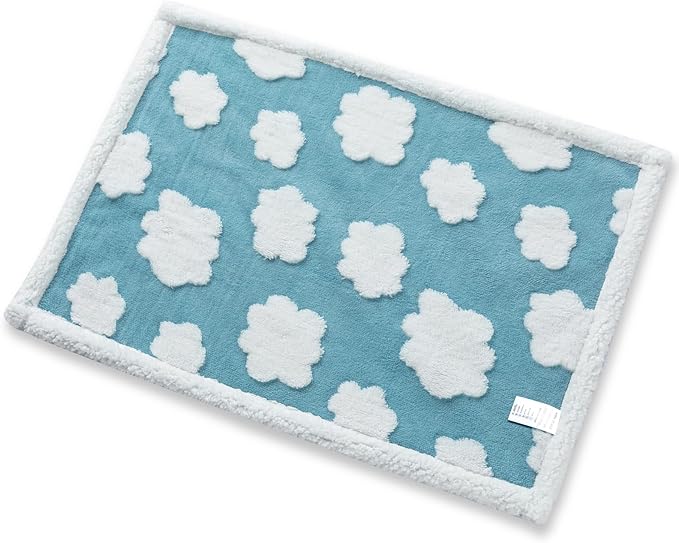 Maidewow Waterproof Pet Blanket,Dog Bed Covers Small Throw for Puppy Cats Stylish Jacquard Pets Couch Sofa Furniture Protection Washable Reversible Covers (Blue Cloud,XS)