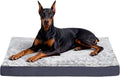 Dog Bed Extra Large Sized Dogs, Orthopedic Flannel XXL Dog Bed with Removable Washable Cover, Waterproof Indestructible Big Dogs Beds with Anti-Slip Bottom, Egg Crate Memory Foam Pad, 47"x29"x4", Grey