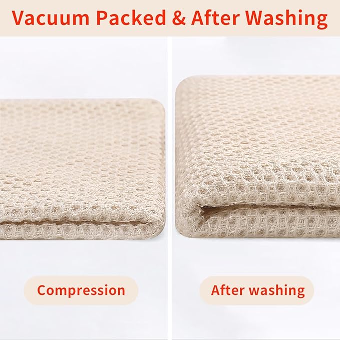 Homaxy 100% Cotton Kitchen Towels and Dishcloths Set, 12 x 12 Inches and 13 x 28 Inches, Set of 16 Bulk Kitchen Towels Set, Ultra Soft Absorbent Dish Cloths for Washing Dishes, Beige