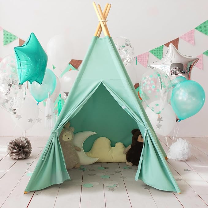 RongFa Teepee Tent for Kids-Portable Children Play Tent Indoor Outdoor (Green)