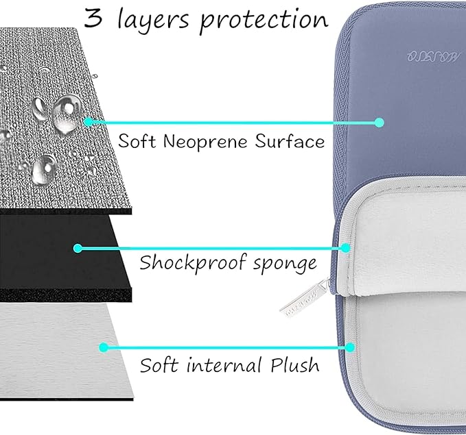 MOSISO Laptop Case 15 inch, 15 inch Laptop Sleeve Bag Compatible with MacBook Air 15 M4 A3241 M3 A3114 M2 A2941 2025 2024 2023, Dell XPS 15, Neoprene Computer Sleeve Bag with Small Case, Lavender Gray