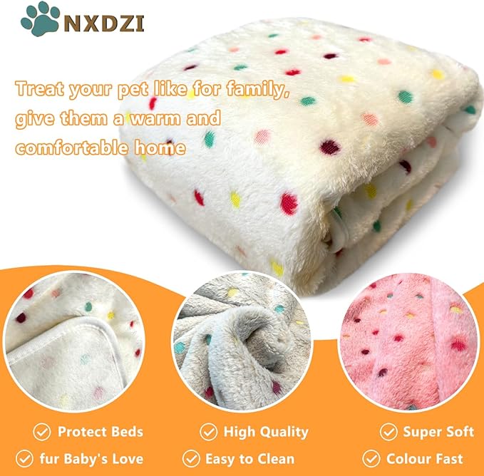 Dog Blankets for Large Dogs, 1 Pc Dog Blanket Washable, Soft Fluffy Flannel Pet Blanket Mat Cover for Bed Couch, Cute Print Puppy Blanket 60" x 50"