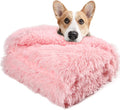 LOCHAS Luxury Fluffy Dog Blanket, Extra Soft and Warm Sherpa Fleece Pet Blankets for Dogs Cats, Plush Furry Faux Fur Puppy Throw Cover, 40''x60'' Pink