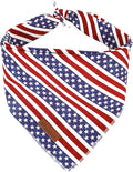 UP URARA PUP 4th of July Dog Bandana, Patriotic Bandana for Medium Large Dog, Cute Patriotic Puppy Bandana, Cotton American Flag Pet Triangle Bid Scarf Kerchief for Girl Boy Dogs