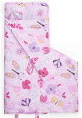 david's kids Toddler Nap Mat Set with Removable Pillow, Ultra Soft Slumber Bags for Girls，Perfect for Preschool, Daycare, Kids Sleeping Bags with Rollup Design, 50"x20", Butterfly