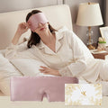 100% Mulberry Silk Sleep Mask, Eye Mask for Deep Sleep and Travel, Soft Breathable Eye Cover with Adjustable Headband (Lotus Pink)