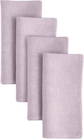 Solino Home Linen Cloth Napkins Set of 4-100% Pure Linen Chambray Lavender Dinner Napkins 20 x 20 Inch - Athena, Handcrafted and Machine Washable - Spring, Easter, Valentines