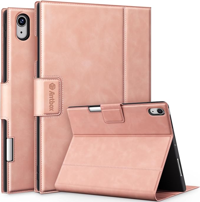 Antbox Case for iPad Air 11-inch M3 (2025) / M2 (2024), iPad Air 5th/4th Generation 10.9'' Vegan Leather with Pencil Holder Typing Angle Auto Sleep/Wake Muti-Stand
