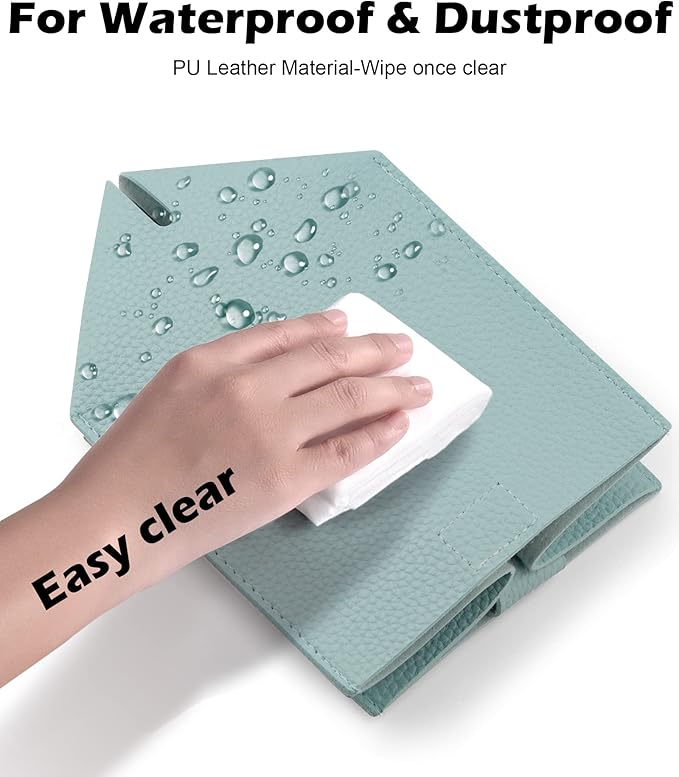 Tclouda Tissue Box Cover for PU Leather, Modern Simple Solid Color Holder Square Tissue Bag, Ideal for Bathrooms,Office,Car,Nightstand,Outdoor Tent,Dining Table,5"X5"X5", Single Blue