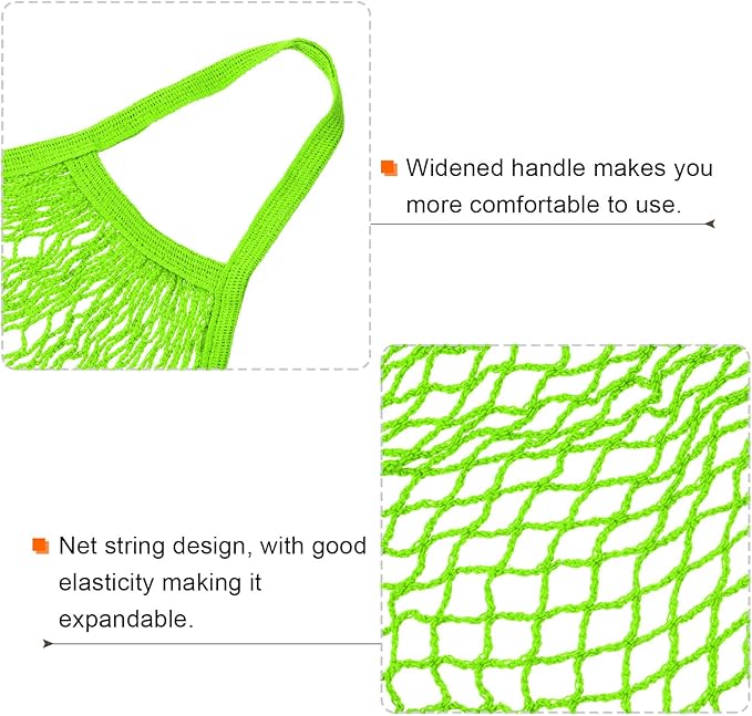 MECCANIXITY Cotton Mesh Bag Reusable Washable Mesh Net String Grocery Bags Organizer for Fruits Vegetables Shopping